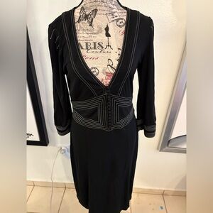 Mango Black Sheath Dress with Plunge Neckline. Bundle 3 for $15. Size Medium.